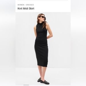 NWOT GAP Knit Midi Skirt- XSP, Black